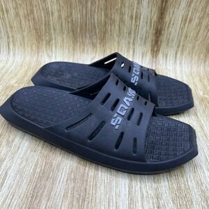 Sqairz Slidez Men's Size 10 Recovery Slides Black‎ Athletic Comfort Sandals